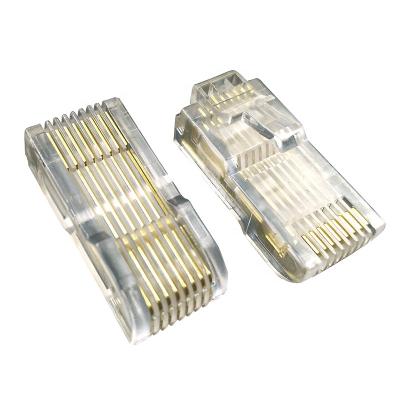 China RJ45 Jack Butt To Butt CAT5E CAT6 CONDUCT 8P8C Male Transparent Modular Plug L=26mm RJ45 for sale