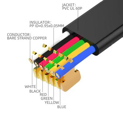 China Electrical Household Appliances Copper Wire 20251 26AWG 6P6C Telephone Cable Black for sale