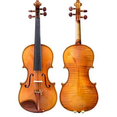 China European Handmade German Violin Oil Varnish Violin Fir LZS 4/4-1/4 Solid Wood Violin With Bow for sale