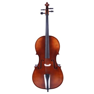 China Good quality carbon fiber tailpiece spraying glossy varnish beginner high quality solid wood cello 4/4-1/8 the 4/4 for sale