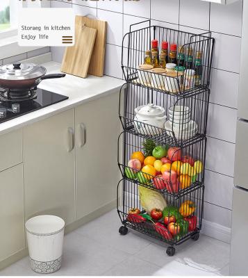 China Durable 1 Layer Iron Stocked Desktop Grid 4 Layer Kitchen Storage Standing Rack For Home for sale