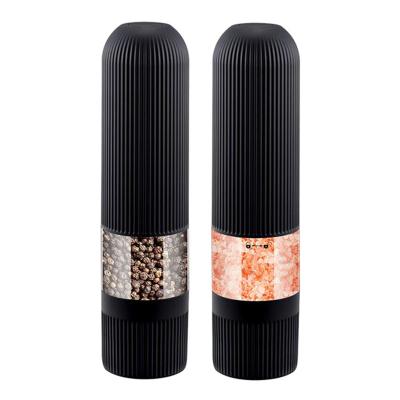 China Stocked Electric Salt and Pepper Grinder Set Electric Salt Mill with LED Light Kitchen Tools for sale