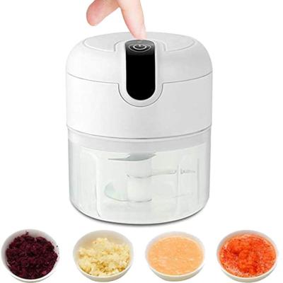 China 2021 NEW Stocked 1300mAh 37W Electric Garlic Grinder For Vegetable Pepper Meat Baby Food Grinder 100ml 250ml 304 Blade for sale