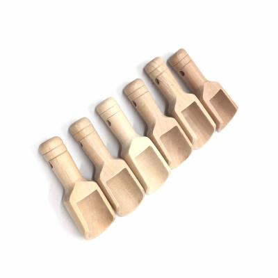 China Mini Bath Salt Wooden Spoon Disposable Non-Disposable Bath Salt Scoop Wooden Spoon for sale