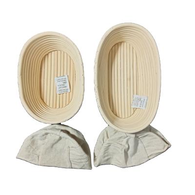 China Wholesale High Quality Viable Factory Indonesia Bread Proofing Basket Oval Banneton With Cloth Lining for sale