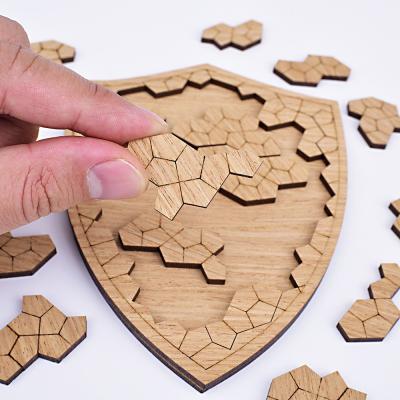 China DIY TOY Shield Jigsaw Irregular Wooden Puzzle Jigsaw Puzzle Adult Jigsaw High Difficulty Level for sale