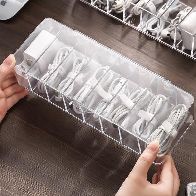 China Large 8 Cells Dustproof With Transparent Cover Cable Management Box Storage Box For Small Table Ware Office for sale