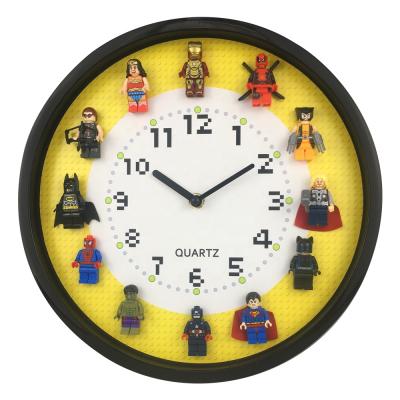 China DIY Style Wall Clock Table Bedroom Room Decoration Building Blocks Building Blocks Superhero Antique for sale