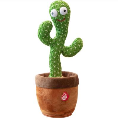 China 120 Songs Electron Cactus Talking Toy Promotional Substance Stuffed Cactus Parrot Doll Rechargable Dancing Soft Electronic Singing Shake for sale