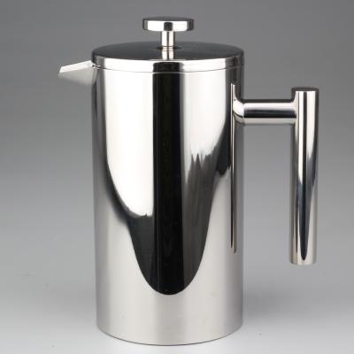 China 380ml 800ml 1000ml Food Grade 304 Stainless Steel Double Wall Sustainable Coffee Press French Press Coffee Maker for sale