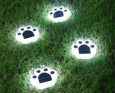 China Dropshipping 4 ROAD Package LED Paw Print Outdoor Decor Solar Light Dog Cat Paw Path Ground LED Solar Light for Walkway for sale