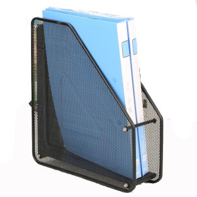 China Black Wire Mesh Wall Mounted Metal Or Free Standing Document Holder Magazine And File Holder for sale