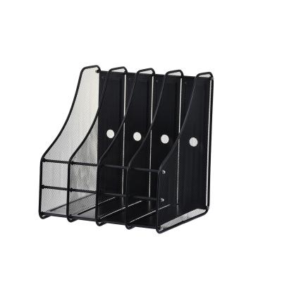 China Wholesale Metal Supplies Iron Mesh Black Powder Coated Magazine Rack For Desktop Storage Organizer for sale