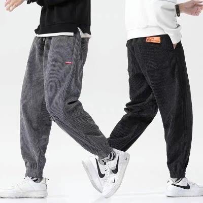 China Vintage Jogger Pants Breathable Weave Loose Fit Pockets Sweatpants Reverse Corduroy Pants Outdoor Sports Trousers for sale