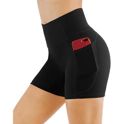 China Other High Waist Women's Yoga Pants Shorts 2 Pockets Yoga Workout Gaiters Running Shorts Sports Pants for sale