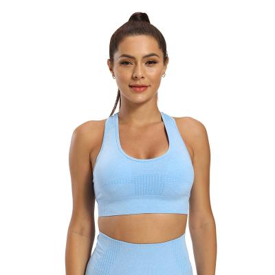 China Women Sweat-Wicking Fitness Women's Yoga Tank Top Yoga Bra Workout Seamless Breathable Running Bra for sale