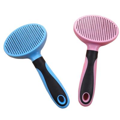 China Amazon Hair Removal Pumpkin Shape Cat Pet Grooming Durable Popular Viable Thick Hair Shedding Self Cleaning Comb Pet Grooming Brush for sale