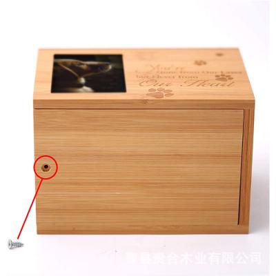 China Wholesale Handmade Wooden Cremation Keepsake Ashes Dog Cat Photo Frame Pet Memorial Urn for sale