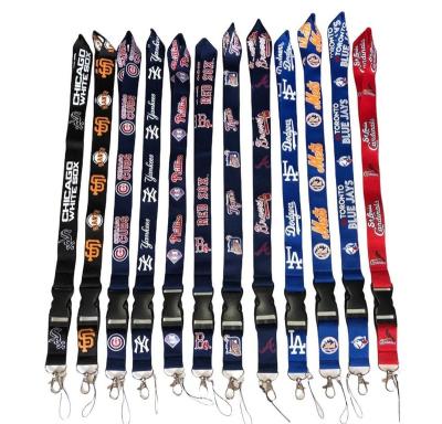 China Durable Pink Lanyard Keychain Lanyard KeyChain Detachable Logo Neck Lanyards For MLB for sale