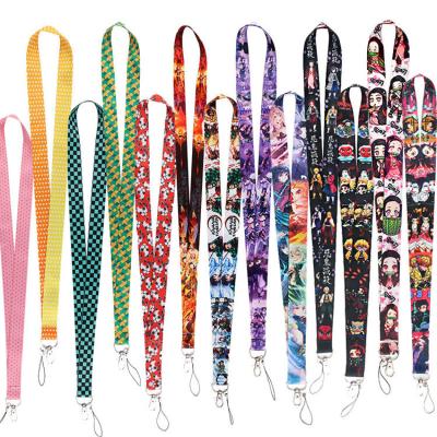 China Durable Nylon Satin Anime PVC Polyester Promotional Lanyards With Custom Logo Key Chain With ID Card Badge Holder Cell Phone Straps for sale