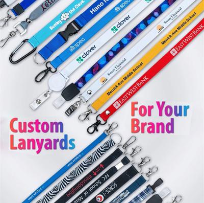 China Promotional Gift Satin Woven Loose Sublimation Custom Key Chain Lanyards With Logo Custom Polyester Lanyard for sale