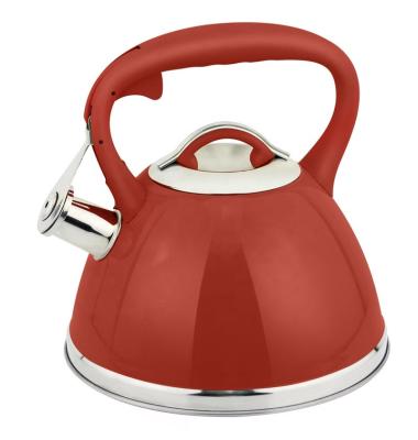 China High Quality Stocked HausRoland Color Whistle Stainless Steel Kettle Silicone Feel Paint Handle for sale