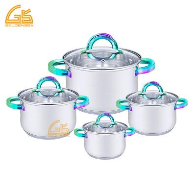 China HausRoland Cooking Utensils Set High Quality 304 Sustainable Cooking Utensils Kitchen Accessories Stainless Cookware Pot Set for sale