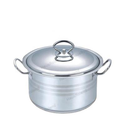 China High-end Binaural High-end Stocked Large Capacity Handled Soup Pot Stew Pot Stainless Steel Kitchen Cookware for sale