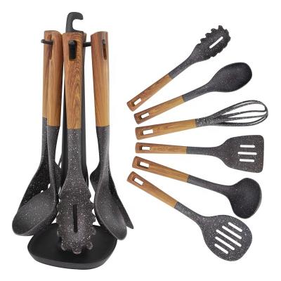 China HausRoland Non-Stick Nylon Stocked Spaghetti Spatula Rake Soup Spoon Egg Cooking Beater Frying Shovel Rice Spoon 7 Piece Set for sale