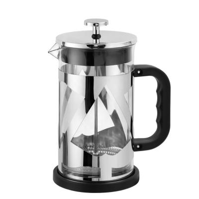 China Stocked French Design Sense High Borosilicate Glass Press Pot Stainless Steel Hand Pour Coffee Pot for sale