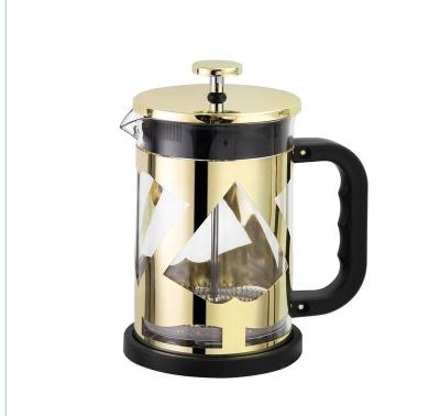 China Stocked stainless steel coffee, tea and milk frother filter pressure hand-brewed french tea maker for sale