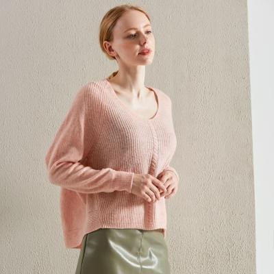 China Brand Pink Cashmere Knitwear Anti-Shrink Customized 100% Irregular Shirt for sale