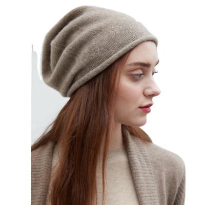 China Women Striped Hat Knitted Winter Cashmere Floppy Hats for sale