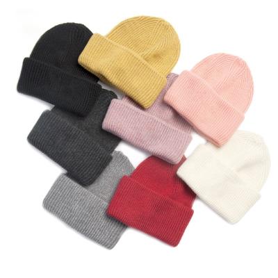 China Custom Brand Casual Winter High Street Fashion Beanie Blended Merino Wool Hip Thick Hop Hat for sale