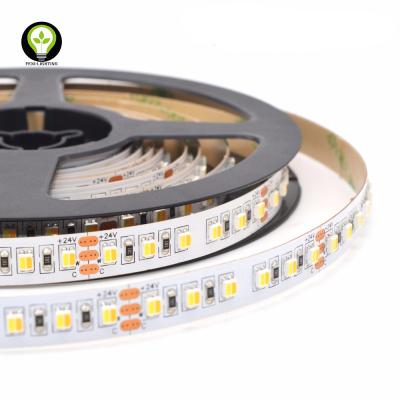 China Copper DC24V 3528 2 in 1 chip 120leds/m led strip changing TDC led flexible strip double white for sale