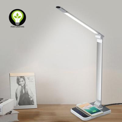 China Cordless Charing Wireless Charging LED Desk Lamp With Hand Sweep Sensor for sale