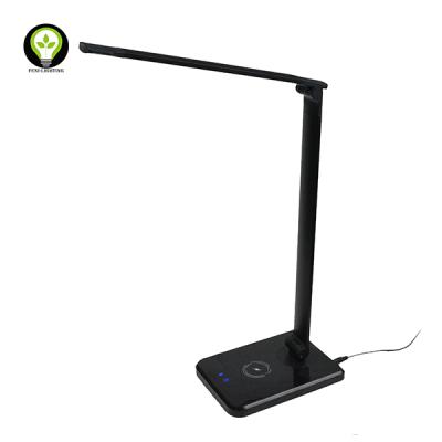 China Black CCT/Sliver 18W Touch Adjustable Wireless Charging/Charing/Sliver Timing Led Lamp Table Desk With Adjustable CCT Brightness Night Light for sale