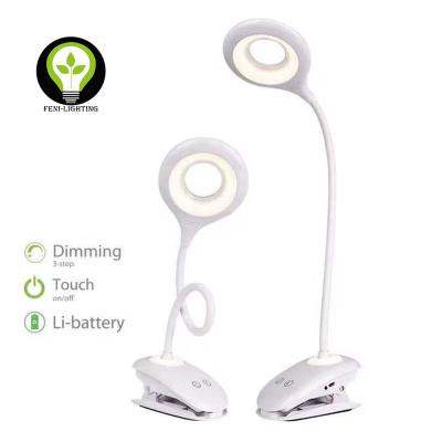 China 3 Stage Dimming Touch Switch With Li-Battery 3 Stage Dimming And 3 CCT Dimming Clip Eye-care Reading Lamp, Flexible Unshadowed Touch Switch LED Clip Desk Lamp for sale