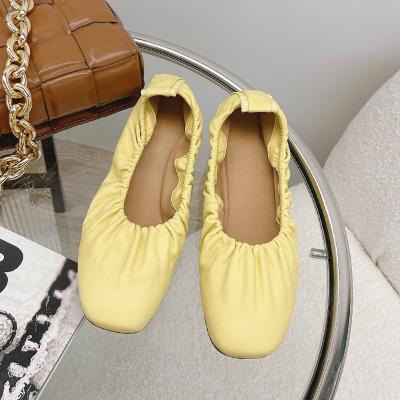 China 2021 Fashion Trend Comfortable Dance Shoes New Shape Professional Stylish Women Ladies Forming Soft Flat Bottom Sheepskin Dancing Shoes for sale