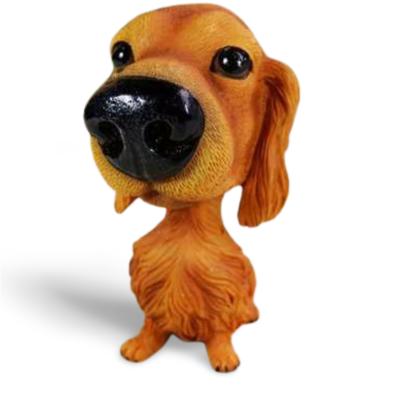 China Europe Resin Animal Flip Puppy Car Head Dash Decoration Nodding Head Doll Anime Miniature Figure Bobblehead Dog for sale