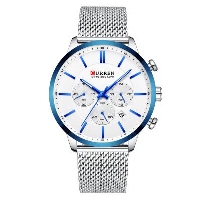 China Curren 8340 Quartz Chronograph Watch Buy Mesh Band 3 Dials Chronograph High Quality Single Color Men's Watch Kit for sale