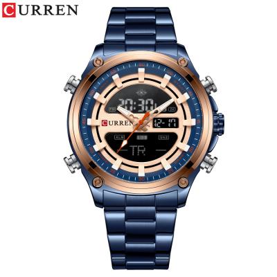 China New Design Curren 8404 Automatic Date China Multi Function Steel Luminous Futuristic Analog-Digital Strap Men's Simple Casual Wristwatch for sale