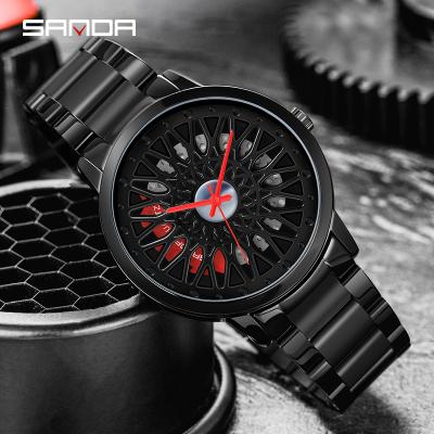 China New Design SANAA P1060 Water Resistant Wheel Men's Quartz Watch Complications Mesh Band Multi Function Character Reloj Custom Casual Watch for sale