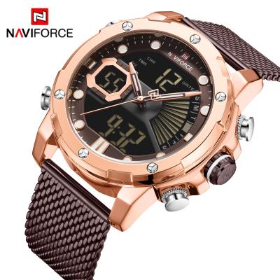 China Simple design Naviforce 9172 men's leisure watch quartz chronograph watch hot sale steel luminous chronograph strap gold super simple design for sale