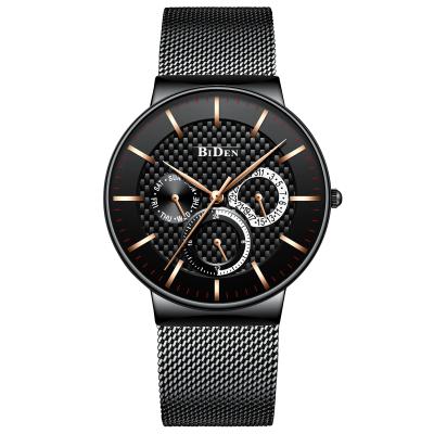 China BIDEN 0047 Automatic Date Men's Stylish Quartz Watch China Excellent Concise Casual Mesh Band Waterproof Calendar Watch Kit for sale