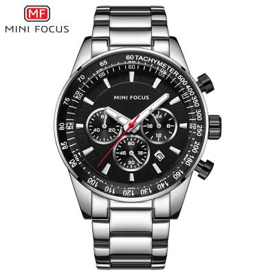 China CHRONOGRAPH FOCUS MF0187G MINI Top 10 Brands China Men's Quartz Watch Business Giant Strap 3 Dials Cool Steel Stopwatch Wristwatch for sale