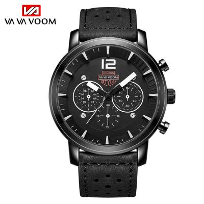 China Classic Clear Dials Decoration PU Leather Strap 3 Color Simple Quartz Watch Water Resistant VAVA VOOM VA-2073 Man Leisure Watch Kit for sale