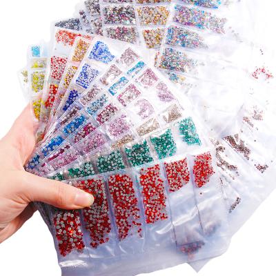 China 1728pcs/lot Flatback Diamond ss3-ss10 1728pcs/lot DIY Jewelry Glass Hotfix Fake Stones Glue On Nail Art ab Crystal Stone For Clothes for sale