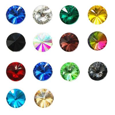 China Pointback Shine Clear Glass Crystal Flat Round Shape Glue on Rhinestone Beads Dinner Party Costume Decoration DIY Gem forWedding for sale