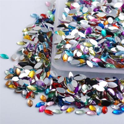 China Wholesale 4*8mm Flatback Flatback Package Wholesale 4*8mm Non-Hot Stone Fix 14Color Crystal Eye Stone Flatback Horse Shaped Crystal for sale